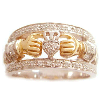 14k Yellow Gold Ladies Claddagh Ring D3108 Size 6