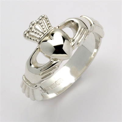 Sterling Silver Unisex Xtra Heavy Claddagh Ring 12mm