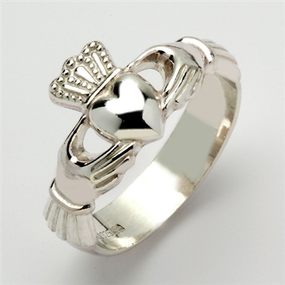 Sterling Silver Xtra Heavy Men's Claddagh Ring 13mm
