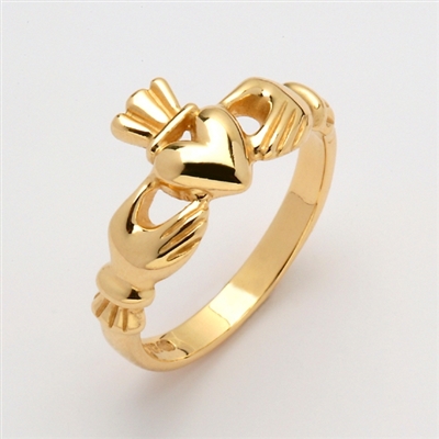 10k Yellow Gold Ladies "Mo Chroi" Claddagh Ring