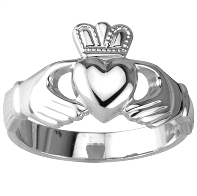 Sterling Silver Ladies Standard claddagh Ring 11mm